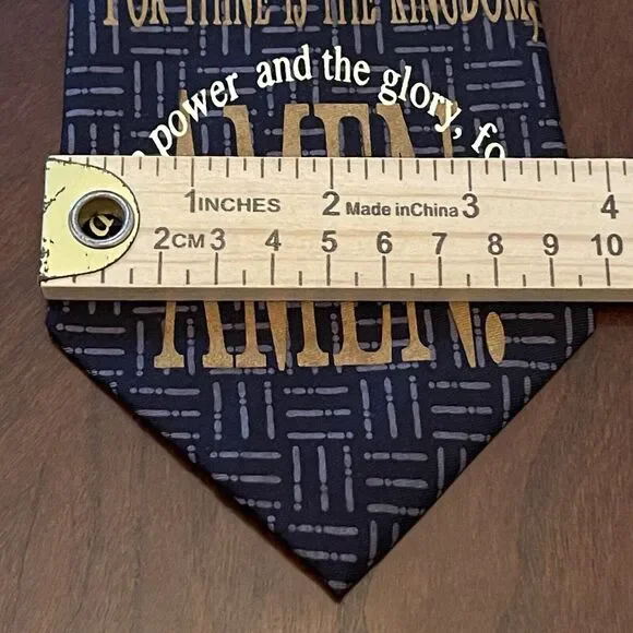 Vintage Eagle 100% Silk Men’s Neck Tie Made In China Lord’s Prayer Print ￼ - Picture 4 of 9